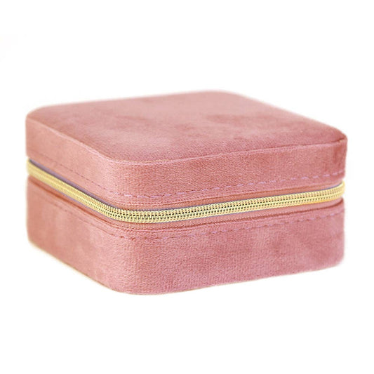 Joyero terciopelo rosa